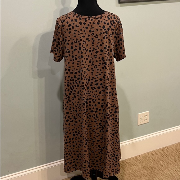 LuLaRoe Brown and Black Patterned Dress - Picture 3 of 5